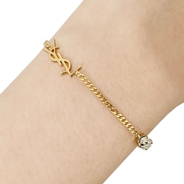 Saint Laurent Monogram Opium Heart Charm Bracelet / Gold 701950 Y1526 9137 132293819