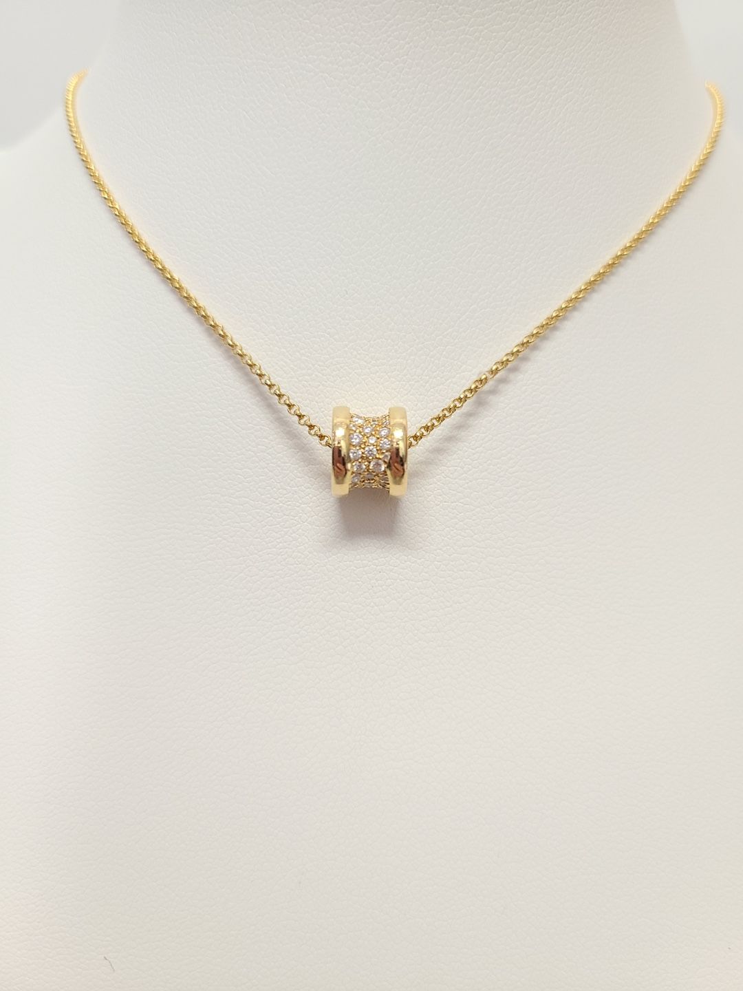 Bulgari Yellow Gold B.zero1 Pave Diamond Necklace 132280322
