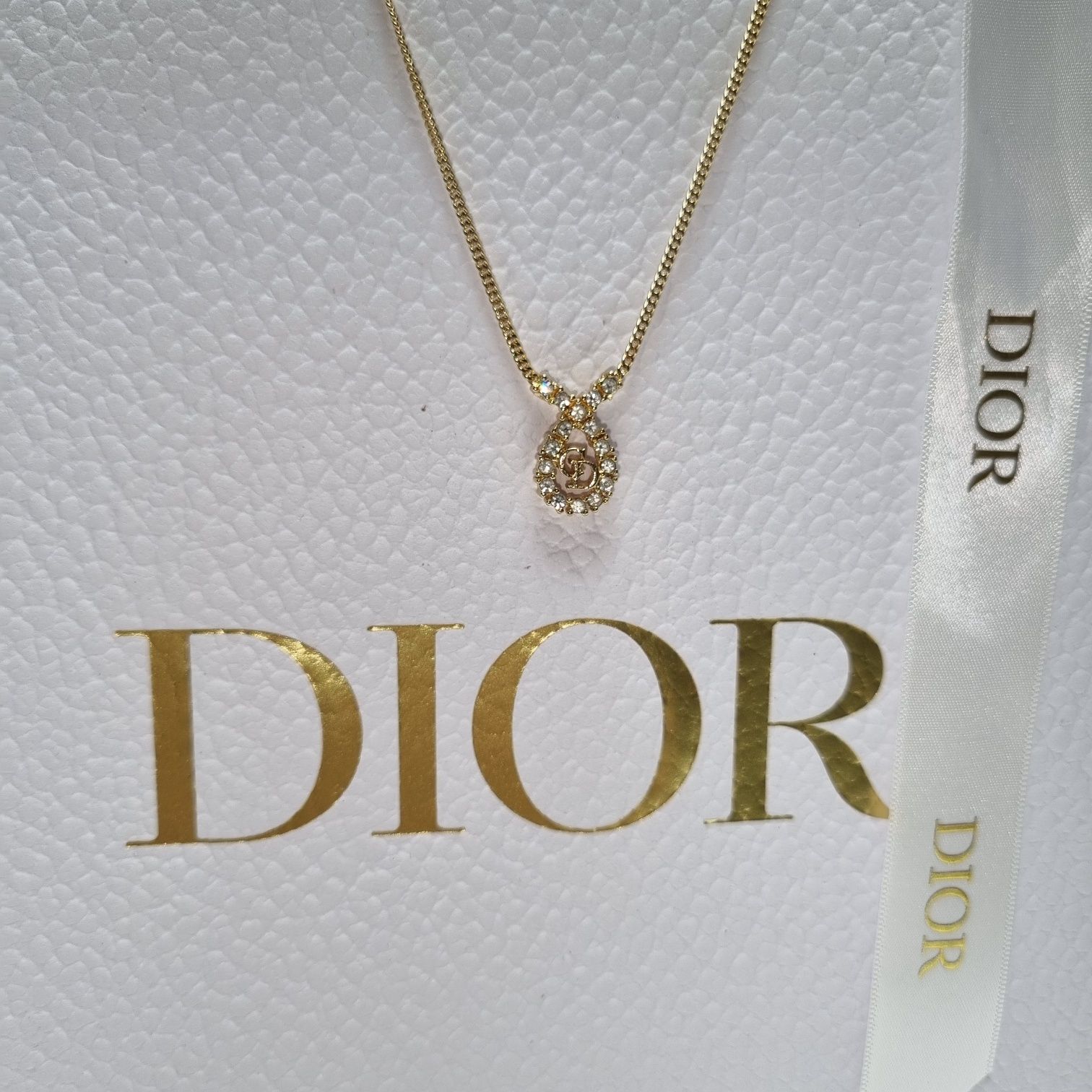 Dior CD Logo Stone Necklace 503-48 132278894