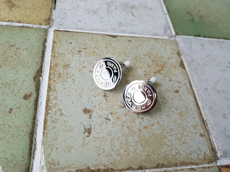 Hermes Serigold Silver-Plated Earrings 131878051