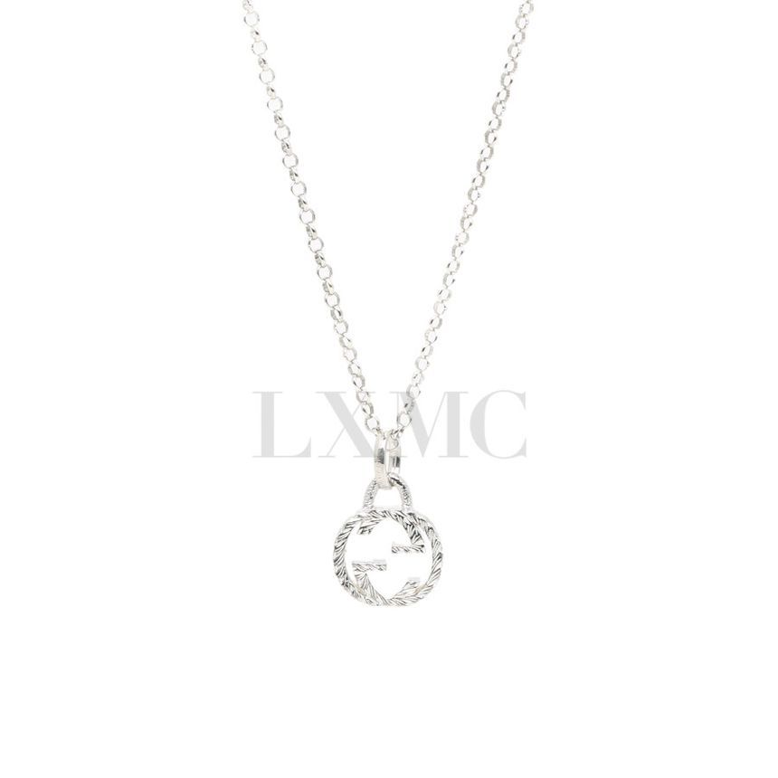 Gucci Interlocking Silver Necklace with GG Logo Chain 455535 131714936