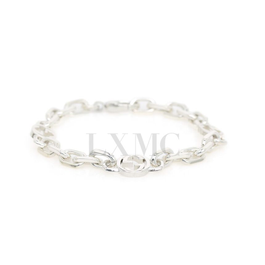 Gucci Interlocking GG Logo Chain Bracelet in Silver 620798 16 131714939