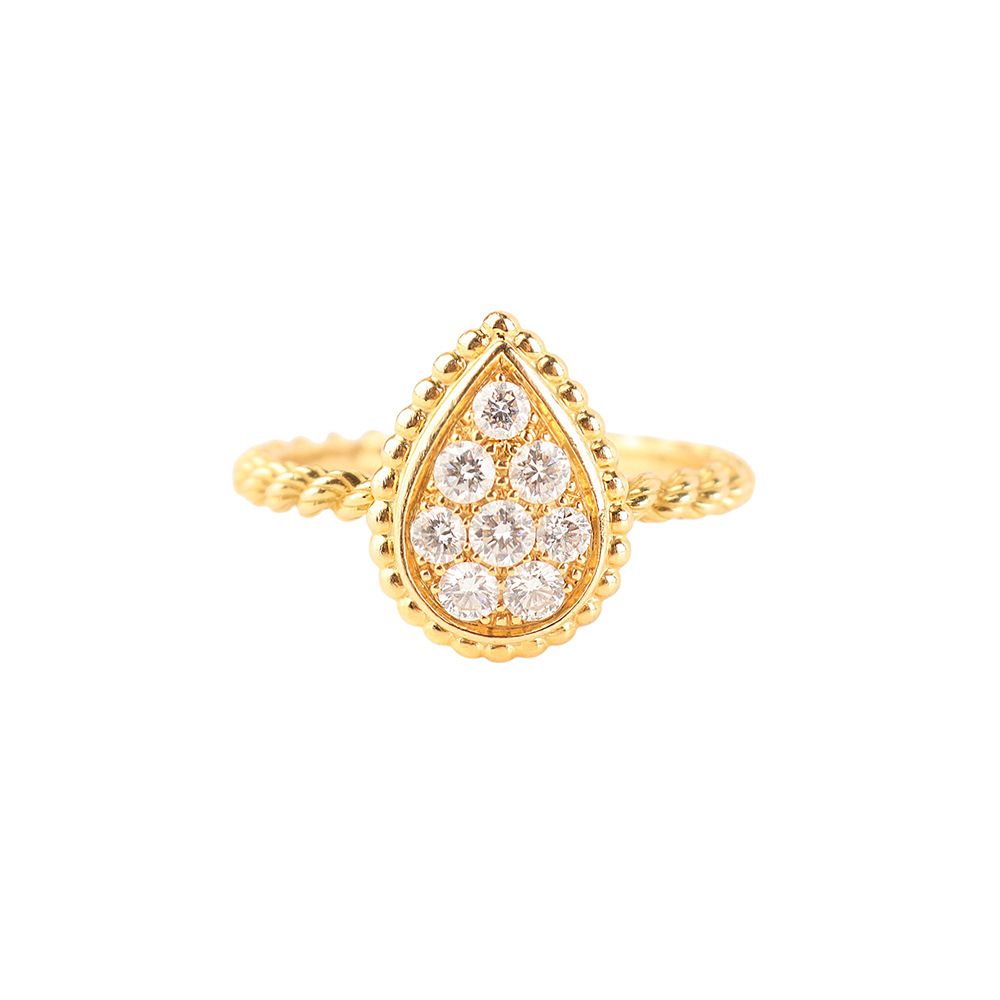 Boucheron Yellow Gold 8 Diamond Serpentine Boheme Ring Size 51 34686-2 131624417