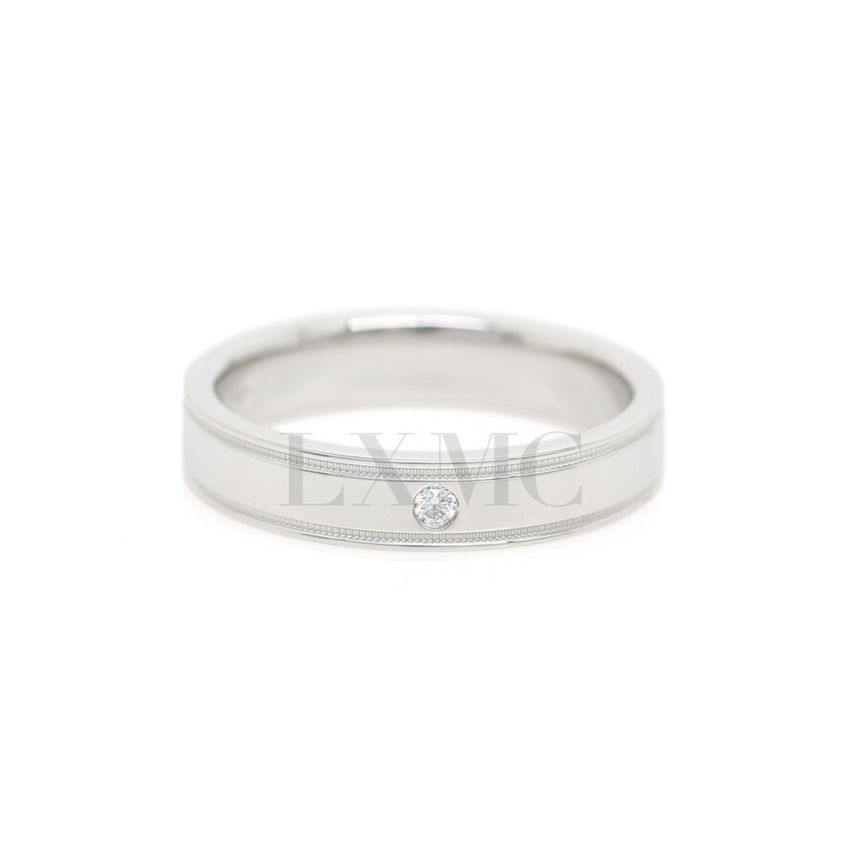 Tiffany & Co Tiffany Together Double Milgrain Band Ring Platinum Diamond Ring 4mm 131587316