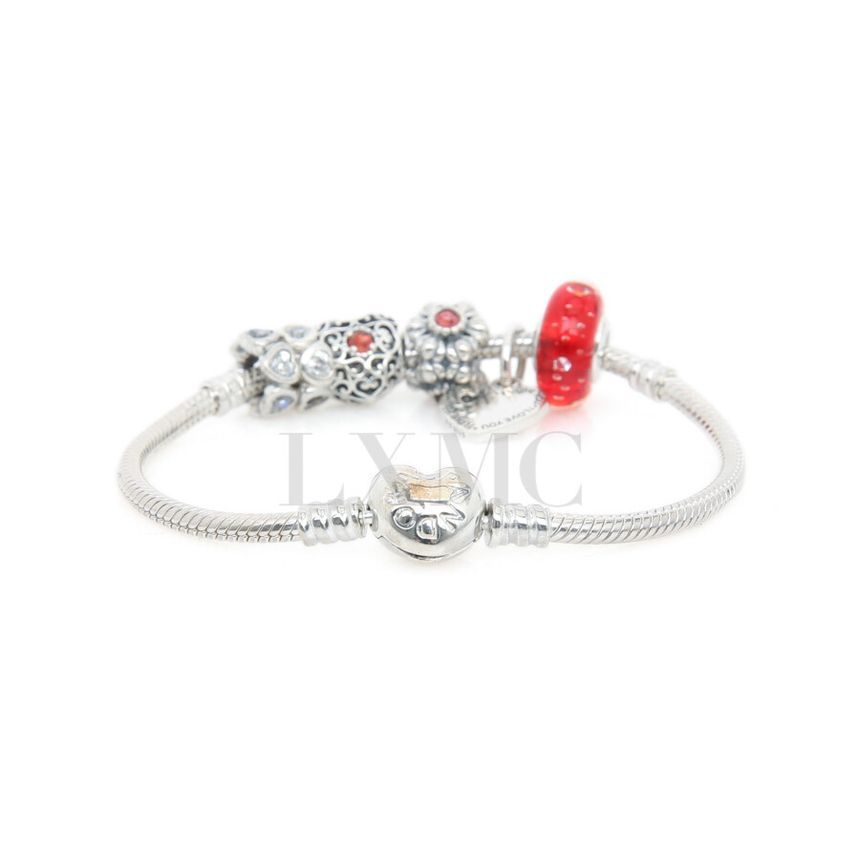 Pandora Heart Charm Silver Bracelet Chain Bracelet 128922483