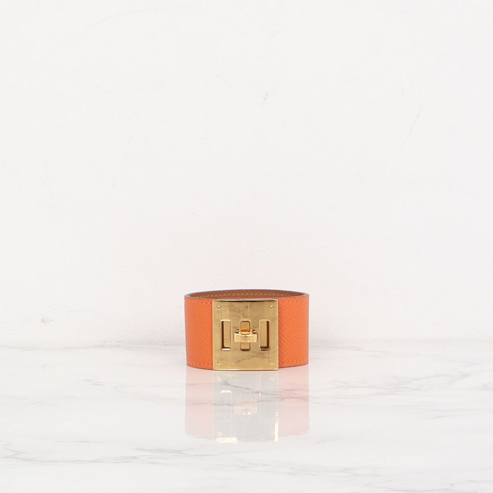 Hermes Kelly Dog Bracelet in Calfskin with Gold Tone 06075 129092573