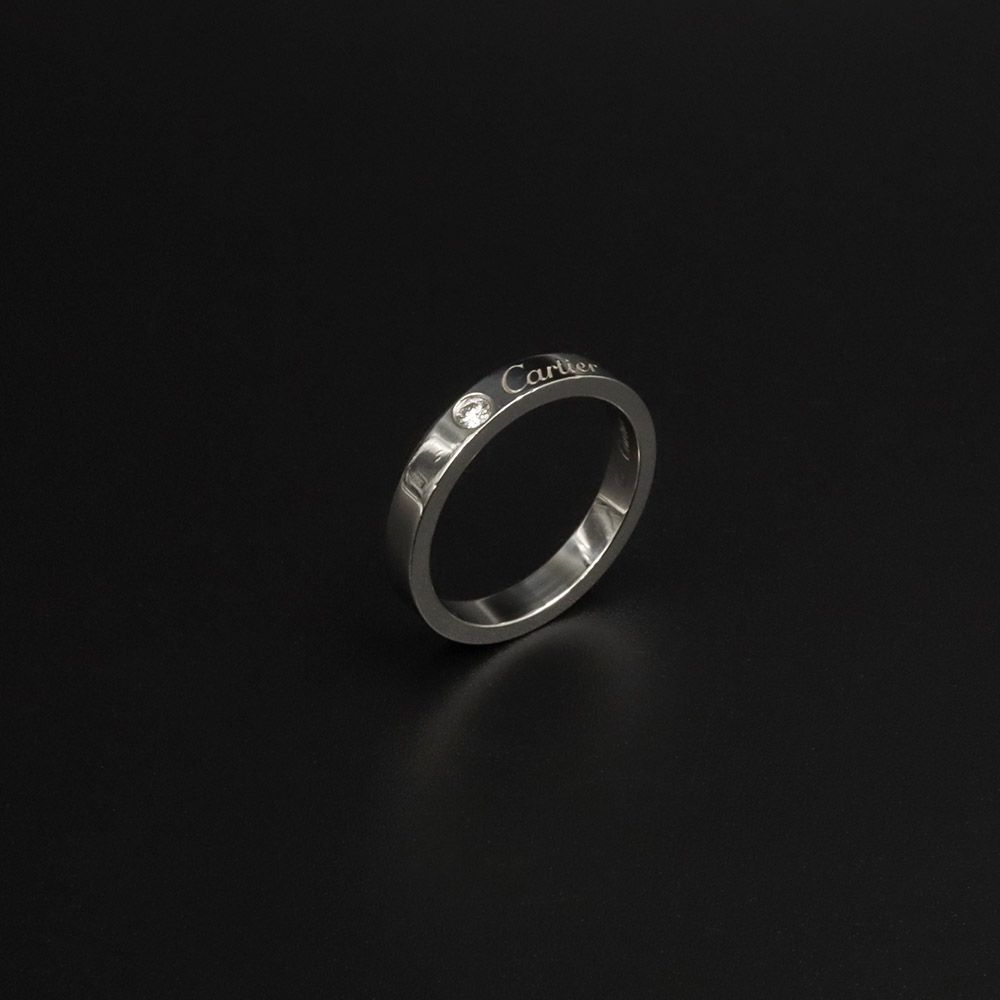 Cartier PT950 Platinum 1P Diamond C de Wedding Band Ring 51 131249984