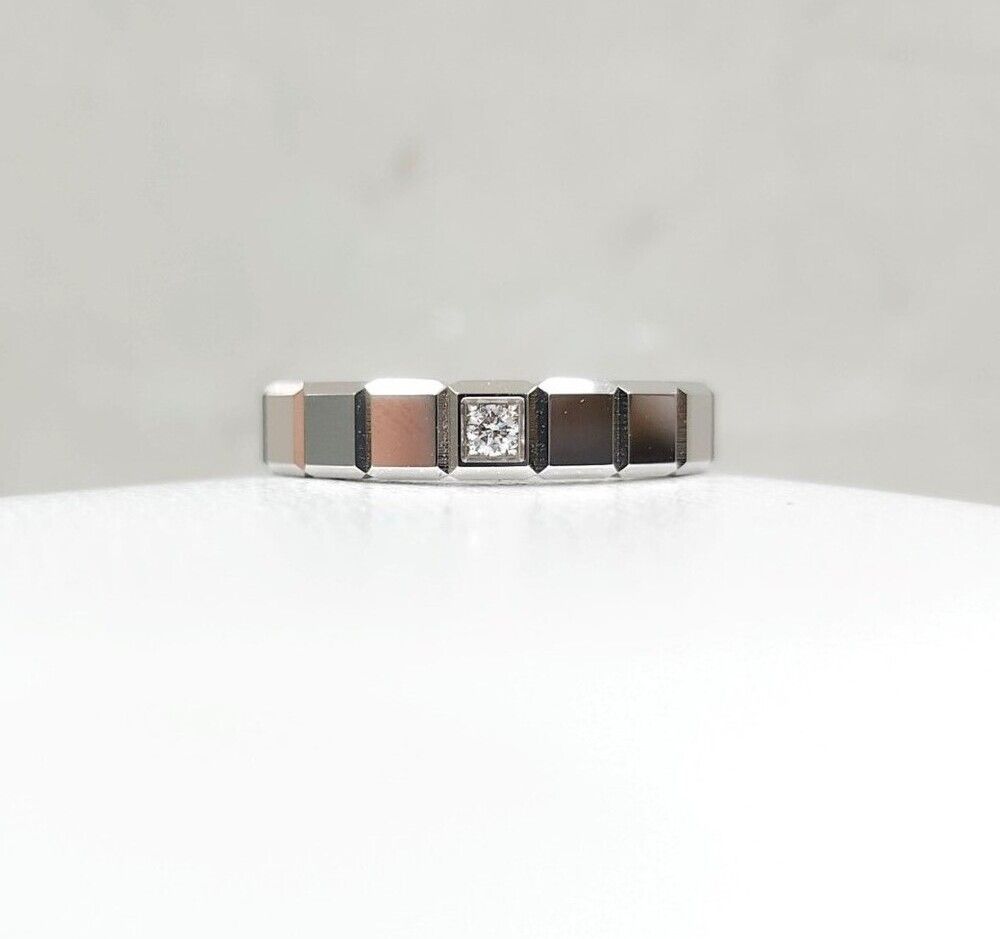 Chopard Diamond 1P White Gold Ice Cube Ring 55 - New, with SKU 131109131