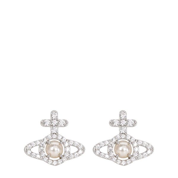 Vivienne Westwood Silver Olympia Pearl Earrings 25SS 6203007R 02P132 SM 00122 130967443