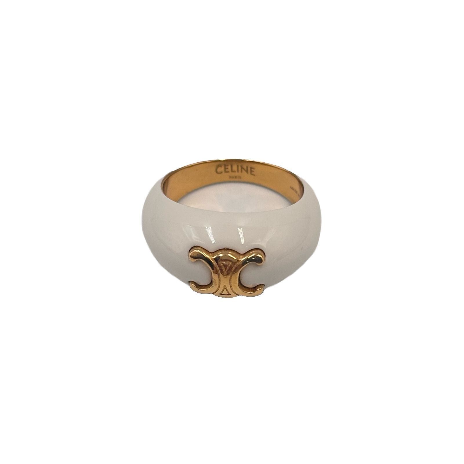 Celine Triomphe Large Ring White Gold SCA424 130686018