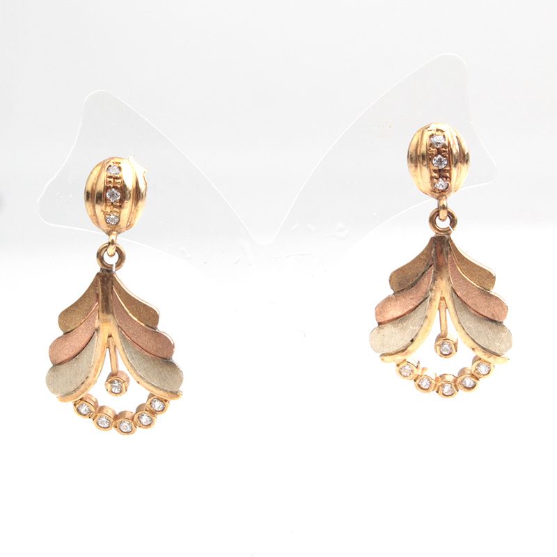 Other Brand Gold Leaf Earrings 14K 130780711