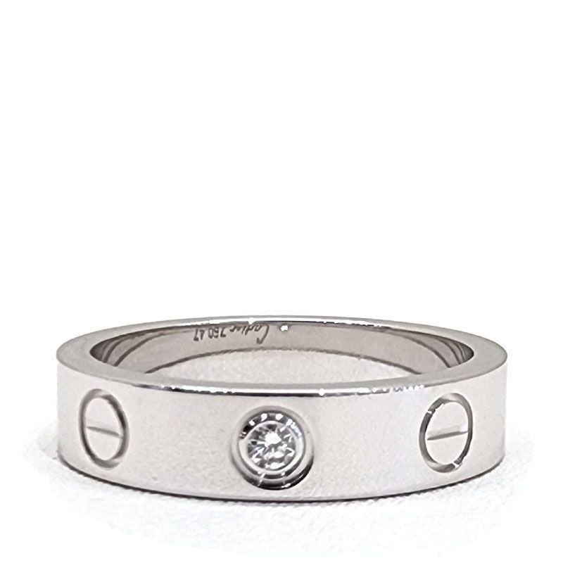 Cartier 18K White Gold Diamond Love Ring Small 47 130620290
