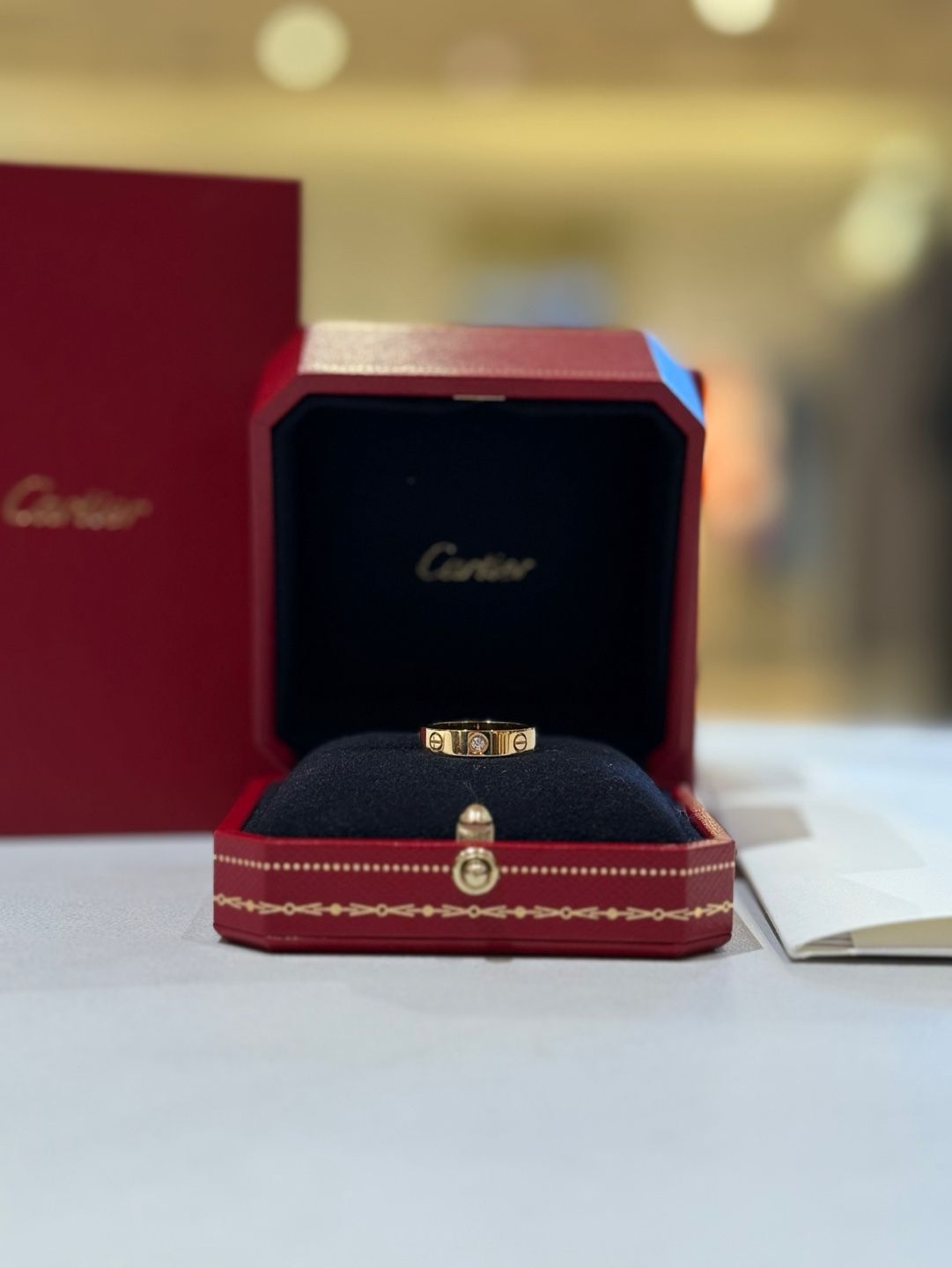 Cartier Love Ring Yellow Gold 1P Diamond Ring Size 48 2024 New 129022891