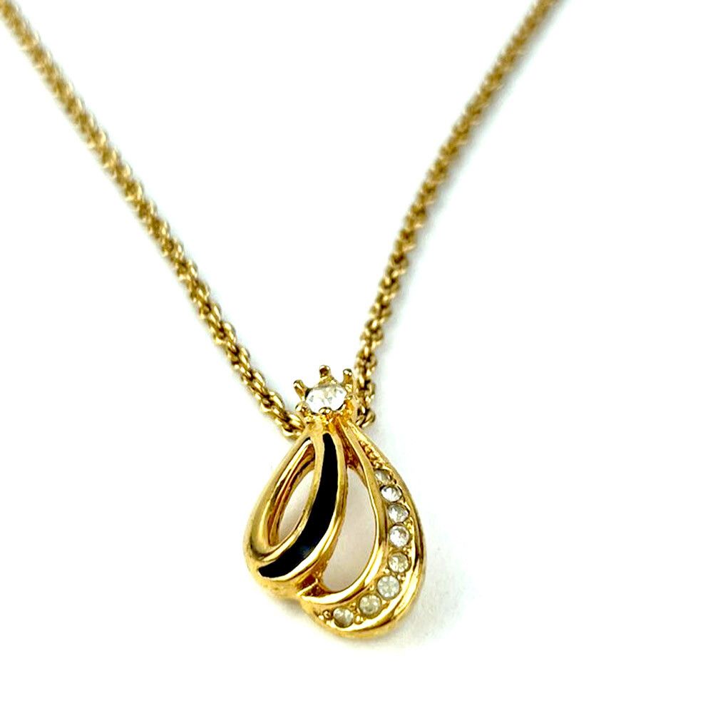 Dior Christian Double Line Drop Pendant Necklace 64531683