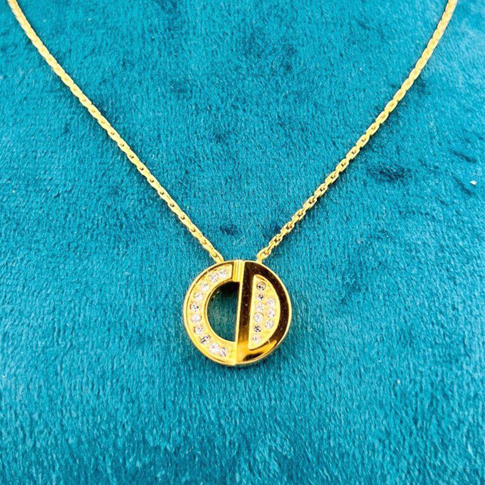 Dior Circle CD Logo Crystal Necklace 12345 64531058