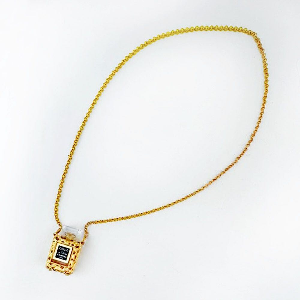 CHANEL Perfume Necklace Gold Plated Lady Necklace 3.1cm x 4.9cm 64248522