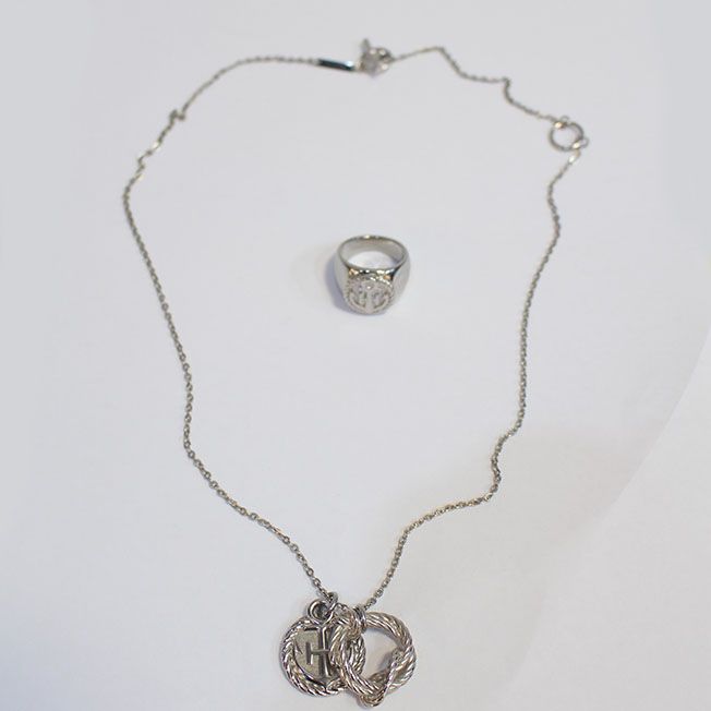 Hermes Silver Ring Necklace Set 45497985