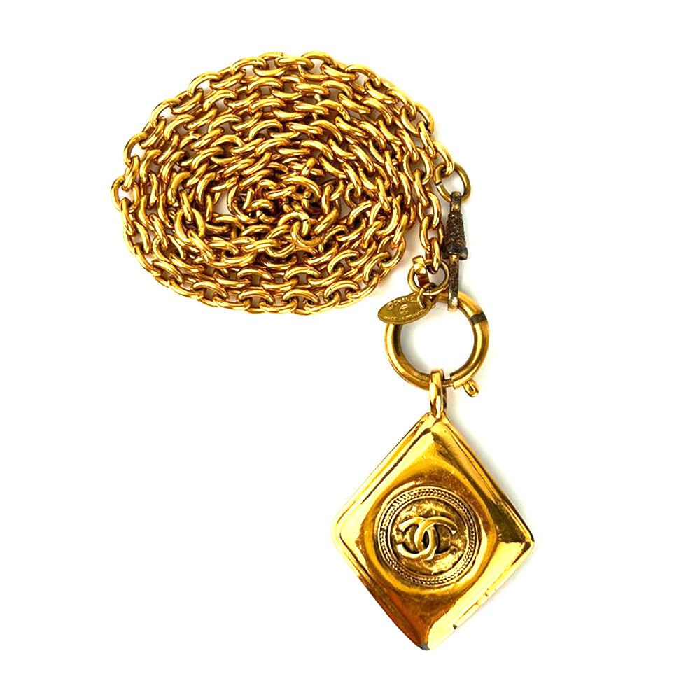 CHANEL Diamond Logo Pendant Wild Chain Long Necklace 64245436