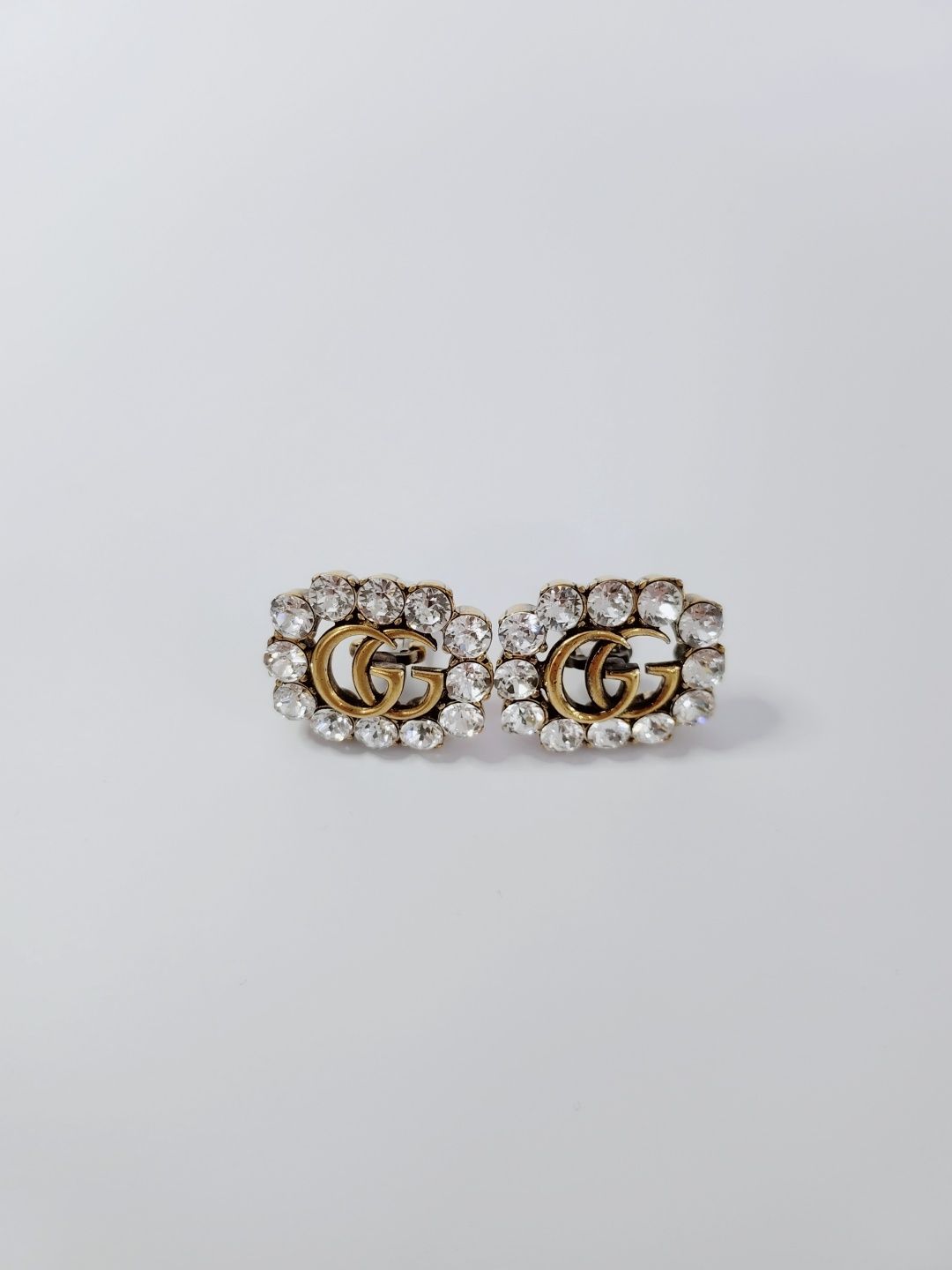Gucci Crystal Double G Clip-On Earrings 121712097