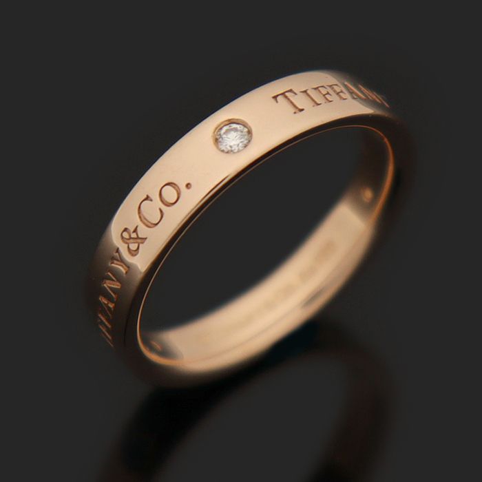 Tiffany & Co 18K Rose Gold 3P Diamond Band Ring 7 88964613