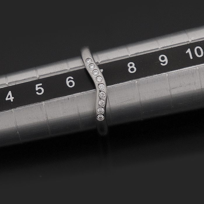 Tiffany & Co . PT950 Platinum 9P Diamond Curved Elsa Peretti Band Ring 7 55631406