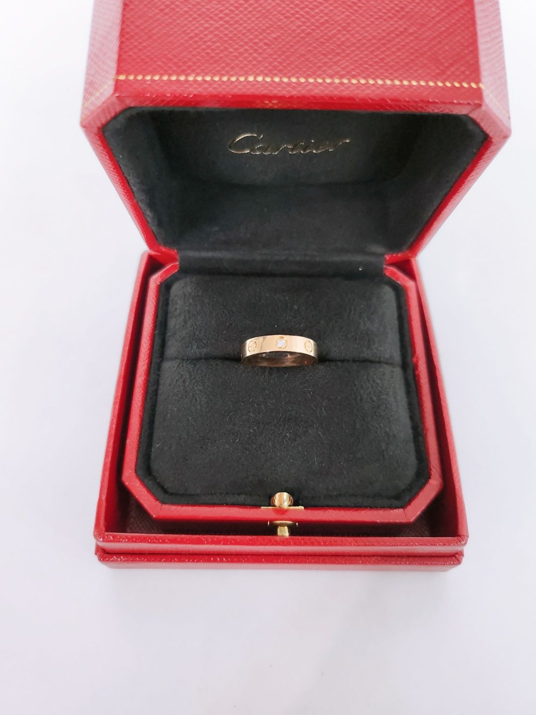 Cartier 18K Pink Gold Mini Love Ring with 1 Diamond 49 73740578