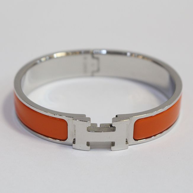 Hermes Click H Bracelet Silver Orange PM 33281818
