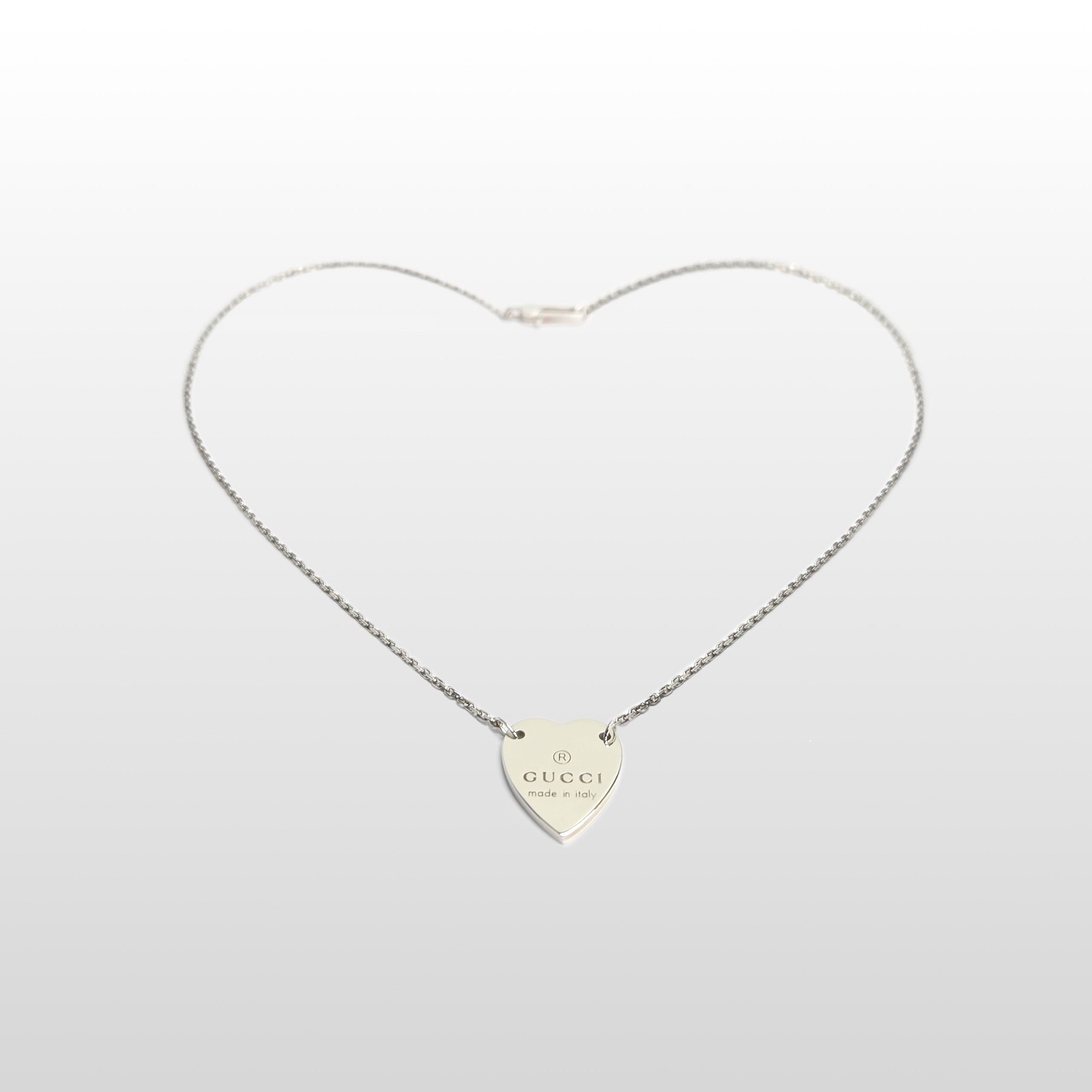 Gucci Heart Pendant Silver Necklace 223512 128810526