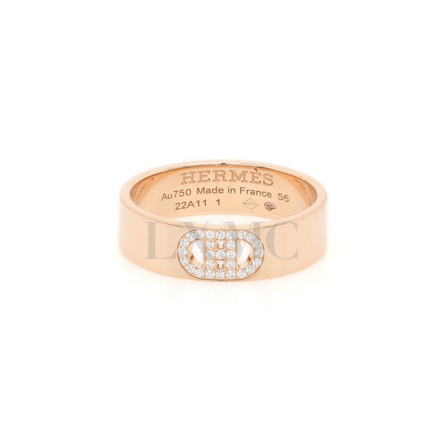 Hermes Chaine d'Ancre Diamond Ring Gold 56 128684412