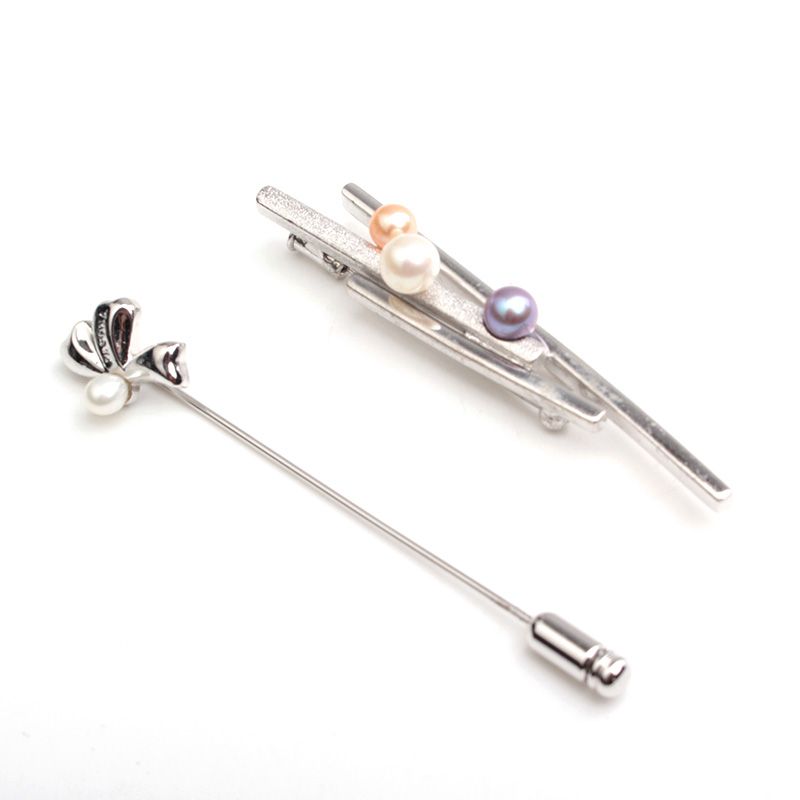 Other Brand Silver Pearl Brooch Set 128616970