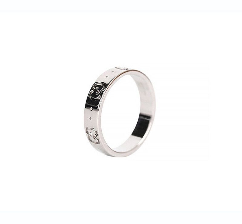 Gucci Icon Ring 18K White Gold 10 4MM 7241757284 75683691