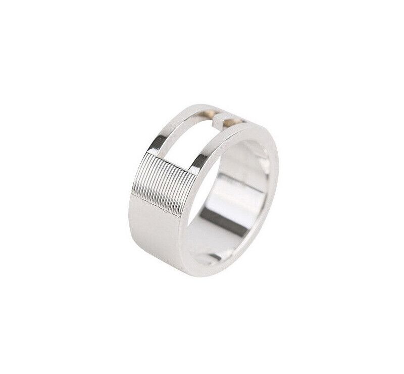 Gucci Silver Logo Ring Size 10 8MM 7220002589 75876187