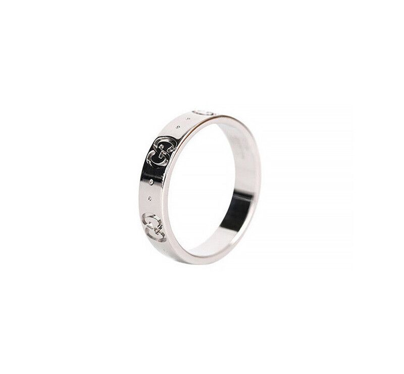 Gucci Icon Ring 18K White Gold 4mm Size 8 - SKU: 7241842245 76033678