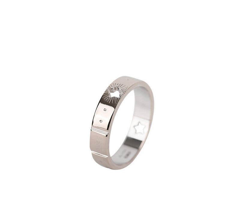 Gucci Icon Amore Star 18K White Gold 4mm Size 9 Ring 7241691633 75683756