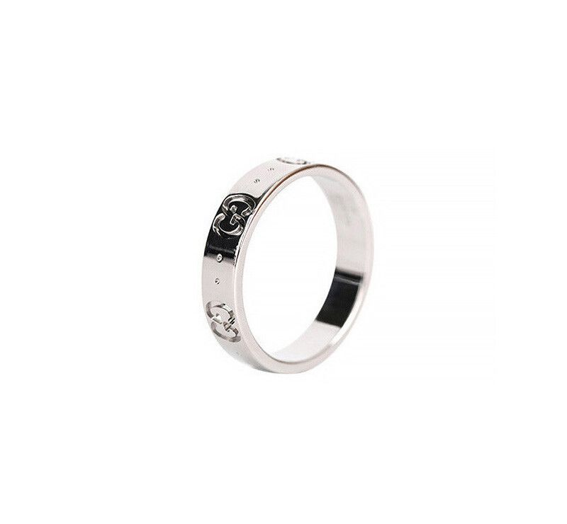 Gucci Icon Ring 18K White Gold 4mm Size 7 SKU 7245355202 75875680