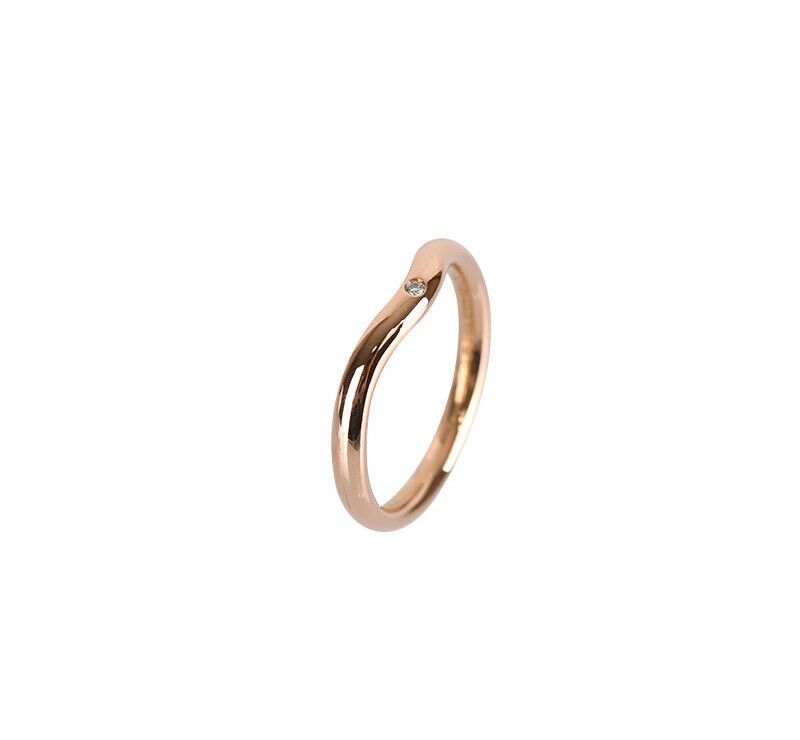 Tiffany & Co Curved 18K Rose Gold Diamond Ring 2.2MM 7245259258 76652070