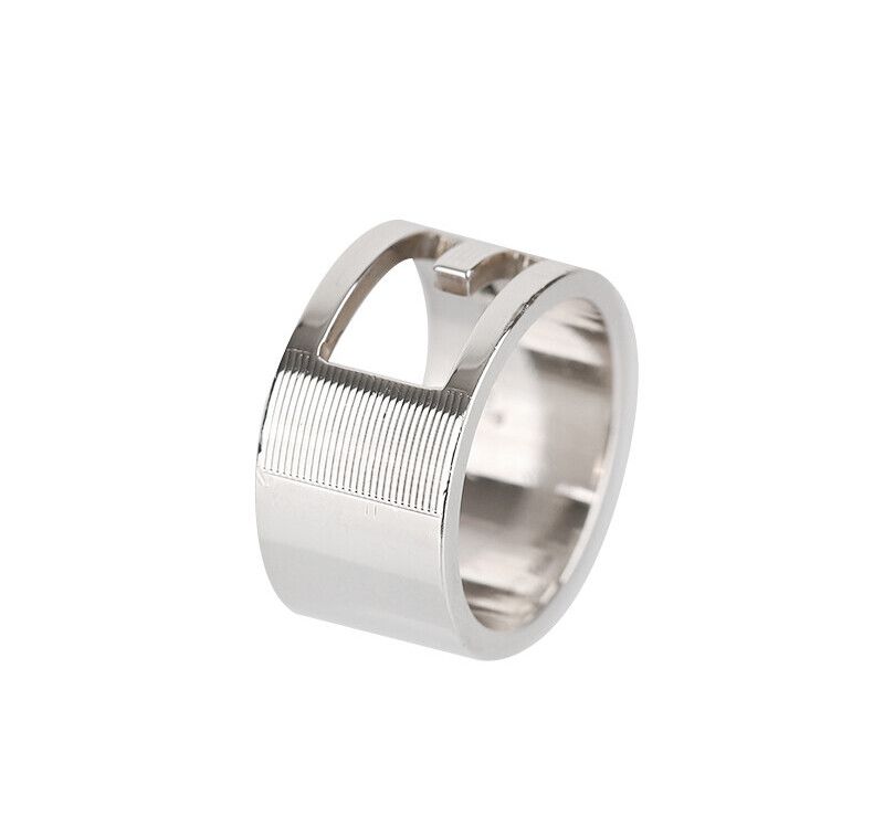 Gucci Silver Logo Ring Size 19 12MM 7243216404 76033636
