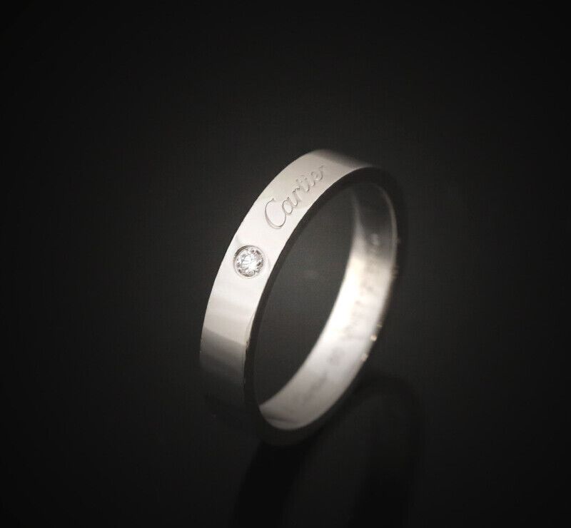 Cartier Platinum Diamond 1P 60mm 3MM Ring 7525735189 128043719