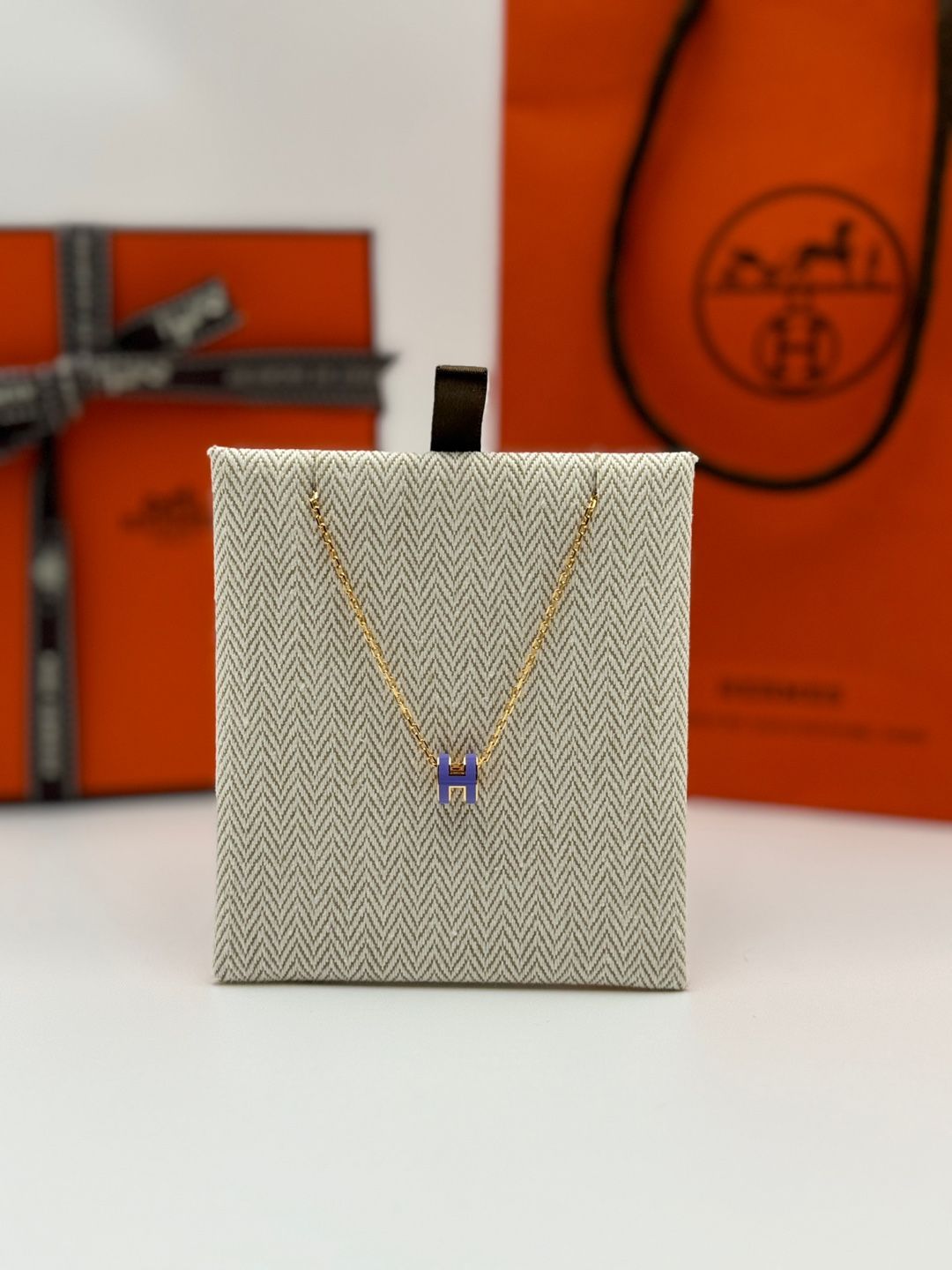 Hermes Popashu Mini Necklace Yellow Gold Lilac H147992 69098398
