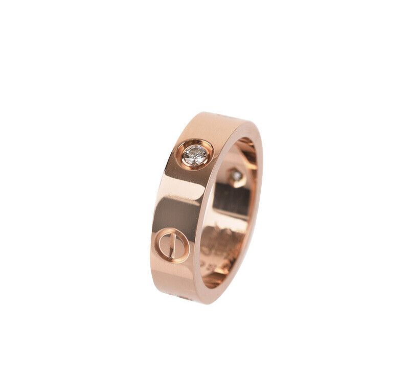 Cartier Love Ring 18K Rose Gold Diamond 3P 55 5.5MM 7254741837 77076697