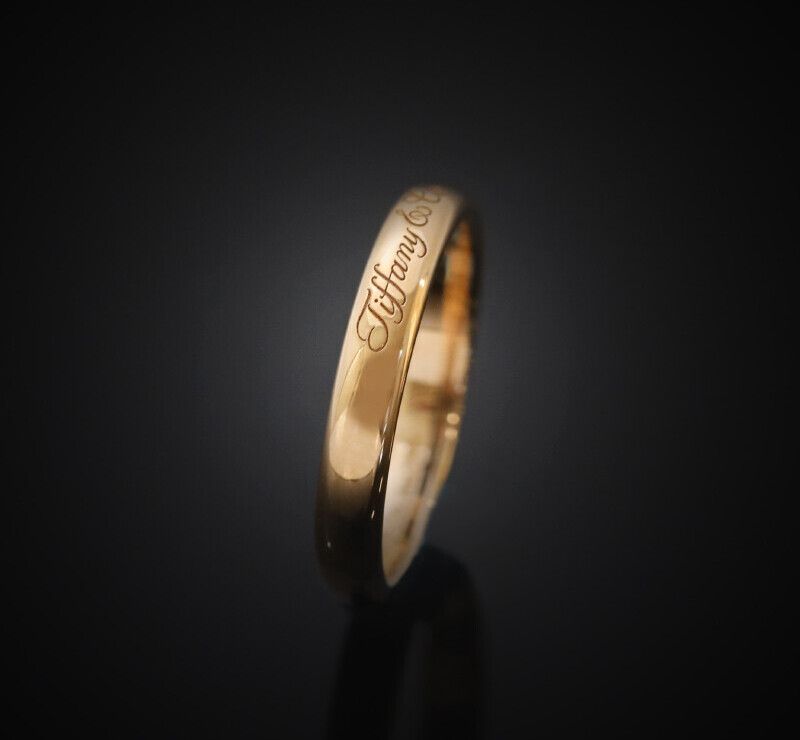 Tiffany & Co Note Ring 18K Rose Gold Size 9 2.9MM 7217473789 76033729