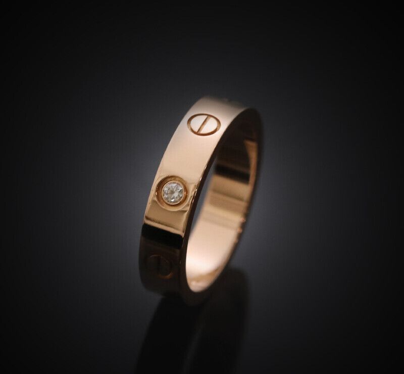 Cartier Love Band 18K Rose Gold Diamond 1P 48 Size 3.5MM 7441448738 119566340