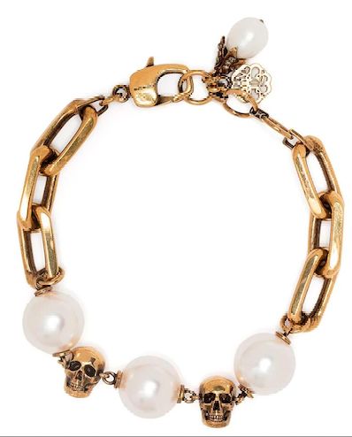 Alexander McQueen Pearl Chain Bracelet 28365086