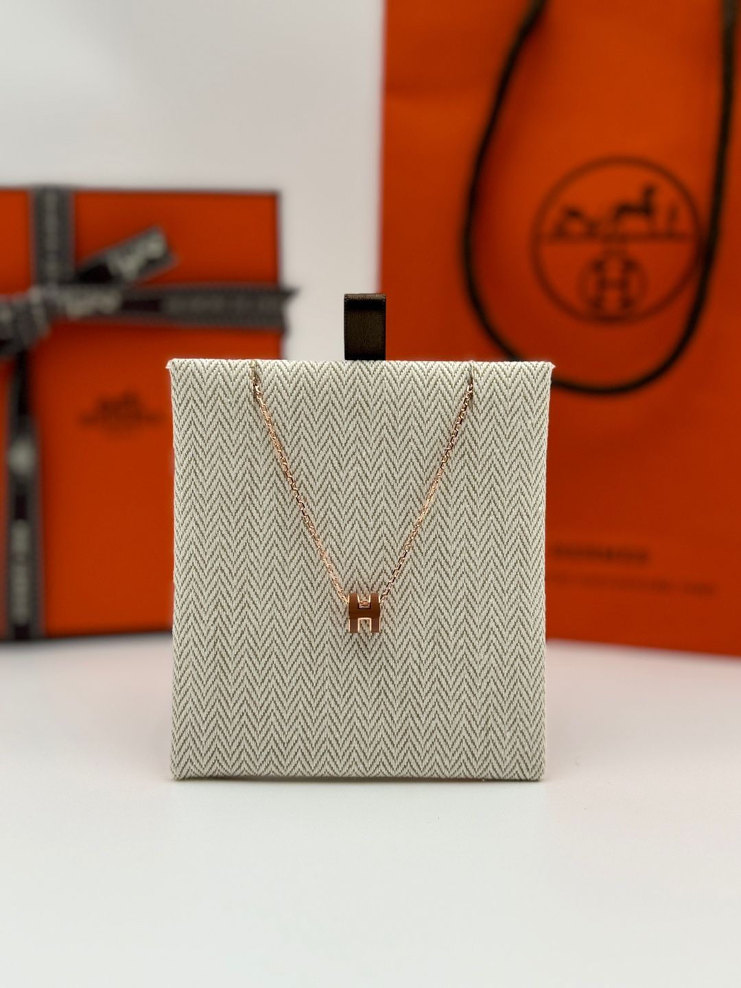 Hermes Mini Pop'Ashe Necklace 24 Rose Gold New Gold H147992FOA9 72664961