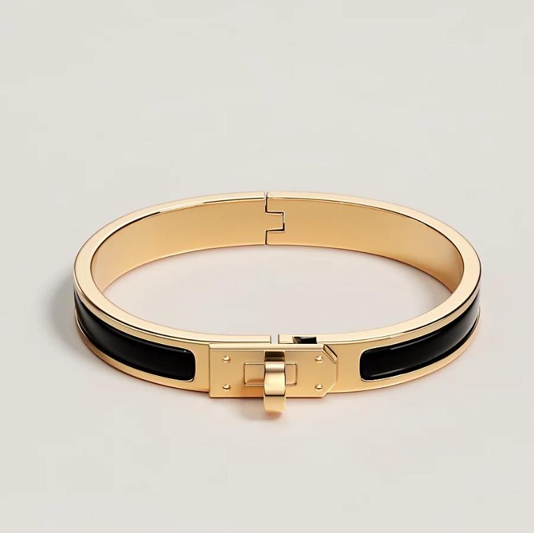Hermes Mini Click Kelly Bracelet Gold Noir H200004F 01PM 127646949
