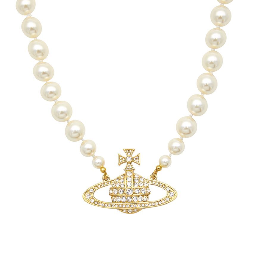 Vivienne Westwood One Row Pearl Bass Relief Women's Choker Necklace 63010106 02R202 129289586