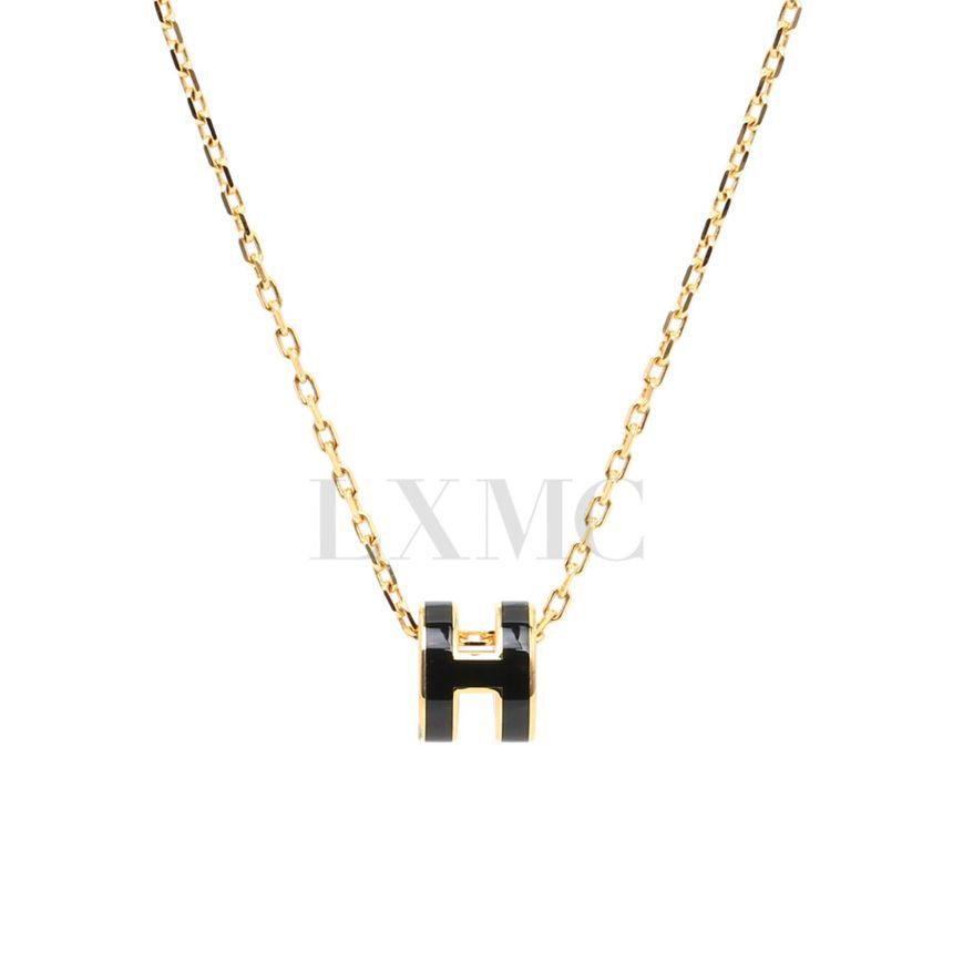 Hermes Petit Pop H Necklace Black 127543477