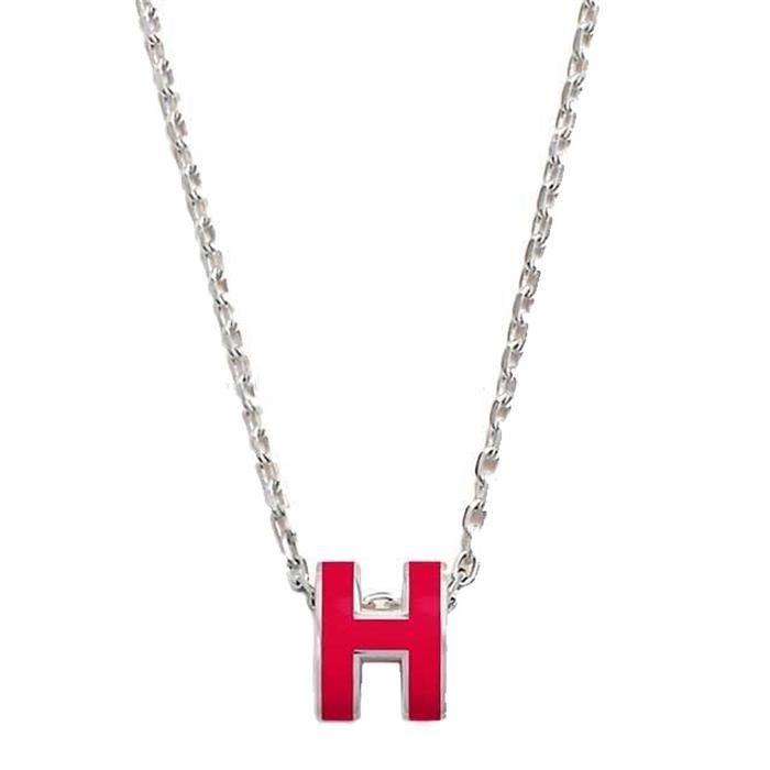 Hermes Mini Popash Women's Necklace Palladium Silver & Rose Mexico H147992FPB3 129253518