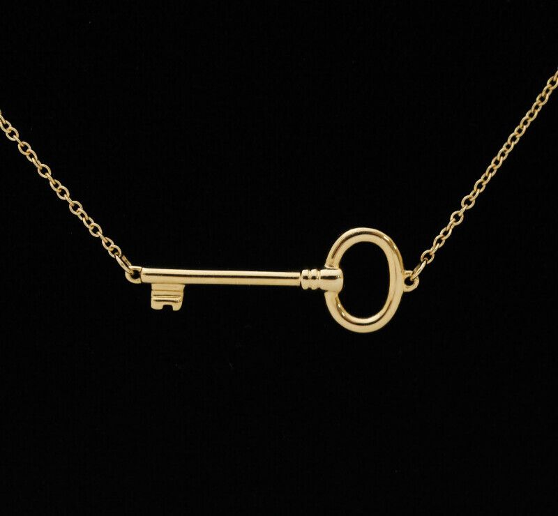Tiffany & Co Key Pendant 18K Yellow Gold Necklace 7245291721 75875565