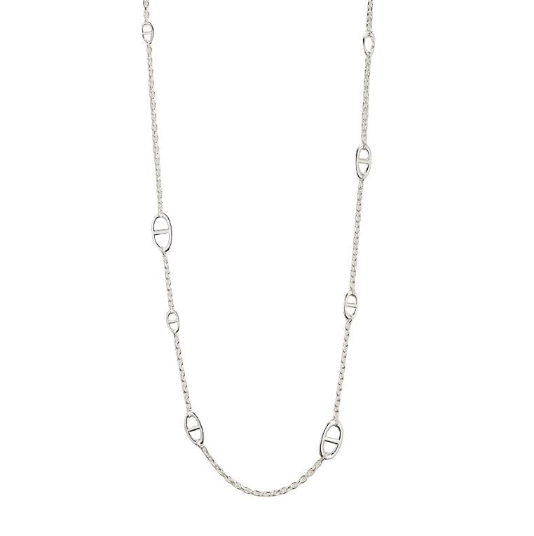 Hermes Long Necklace in Blue Stone Silver 80 H104570B 00 129286120